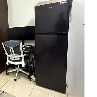 Midea Black Double-Door Refrigerator - Good Condition