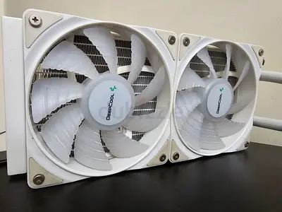 White 240mm AIO Liquid CPU Cooler (Radiator + Dual Fans) WITHOUT BRACKETS