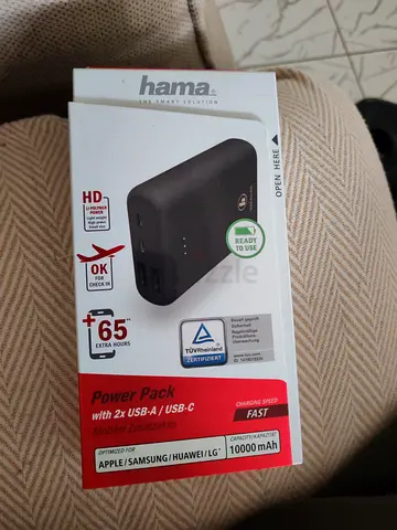 Hama 10000mAh Power Bank with USB-C — Dual USB Portable Charger