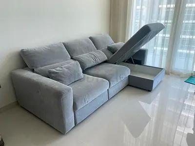 Ikea Eskelstuna L shape sofa bed Gray Excellent Condition