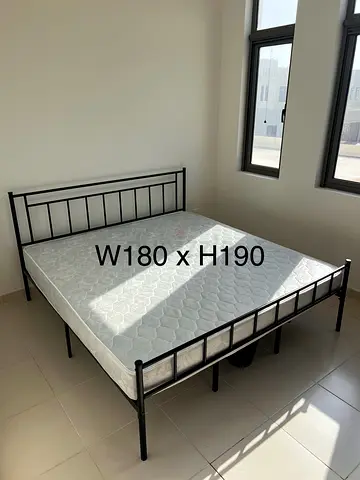 Metal Double Bed Frame with Mattress W180 x H190 - Good Condition