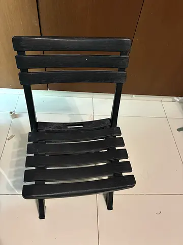 Black Wooden Slatted Dining/Side Chair - Good Condition