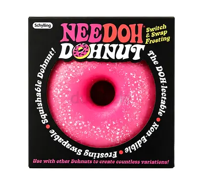 Needoh Donut Switch  Swap Frosting Squishable Toy - Pink