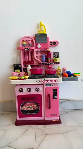 Kids Play Kitchen Set with Accessories - Pink