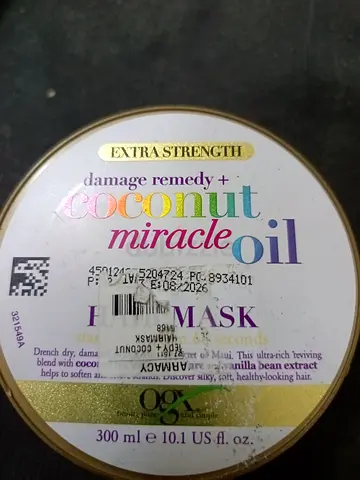 OGX Coconut Miracle Oil hair mask 300ml - brand new 08/26 expiry