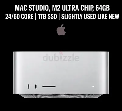 MAC STUDIO, M2 ULTRA CHIP, 64GB RAM  | 1TB SSD | 24/60 CORE | SLIGHTLY USED LIKE NEW