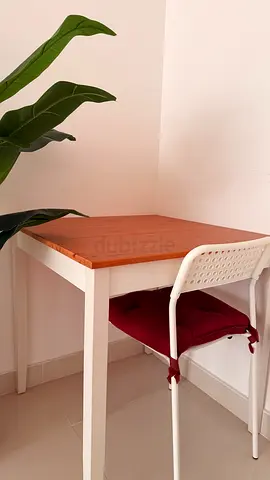 Simple Wooden Study/ dining Table with White Frame