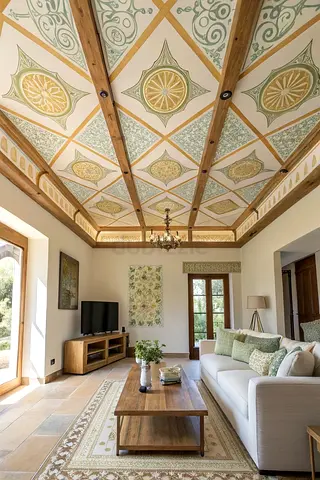 Creative 3D Wall Painting  Elegant False Ceiling