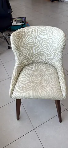 8 seater dining table Upholstered Dining/Accent Chair with Wooden Legs - Light Pattern