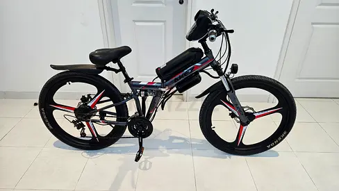 Akez all terrain foldable e-bike with front  back shock absorbers