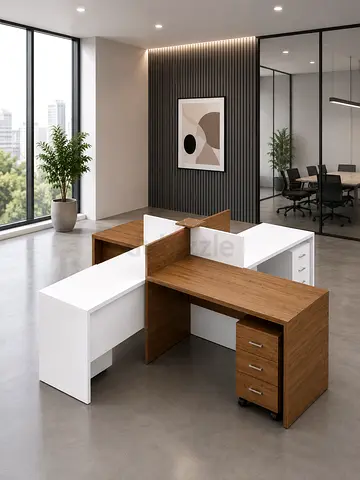 Modern Custom Made 4 Person Workstation Desk