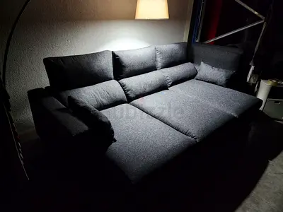 Ikea esklistuna Dark grey 3-seater sofa with chaise lounge - good condition