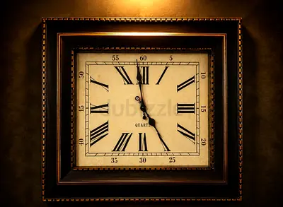 Antique-style Square Wall Clock with Roman Numerals