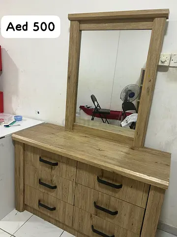 Modern Wooden Dresser with Mirror