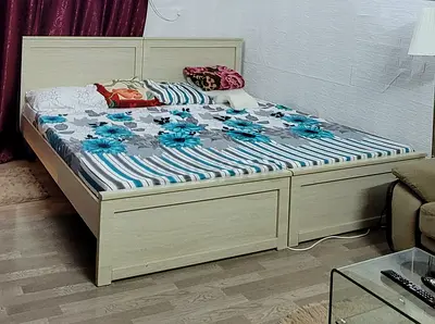 2 Pieces of Classic XL Wooden bed frame light oak finish (with 1 free Mattress) for sale