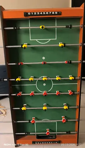 Wooden Tabletop Foosball Table - Compact 6-Rod Mini Football Game for Kids and Adults