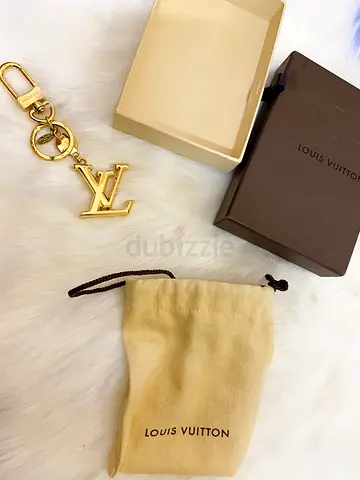 Louis Vuitton Gold LV Key Holder/Bag Charm with Box and Pouch