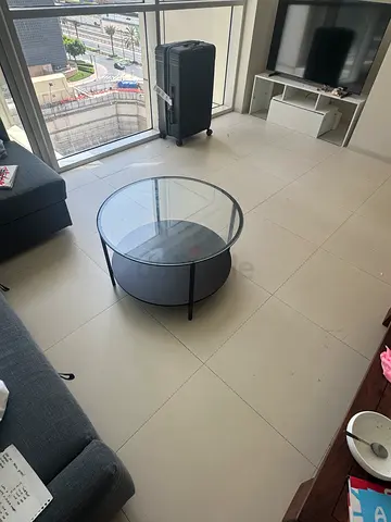 Glass coffee table