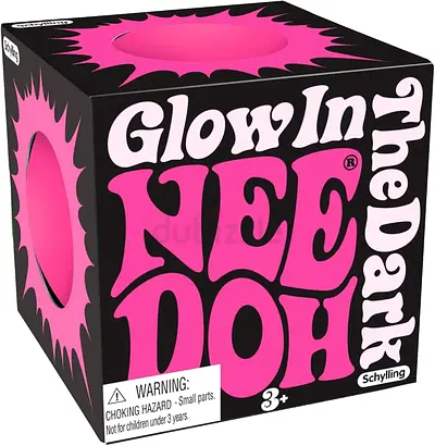 Glow in the Dark NeeDoh Stress Ball - Pink (3+)