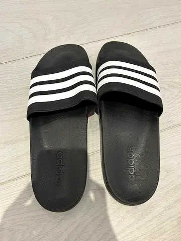 Black and White Adidas Adilette Shower Slides - Brand New, Never opened, from USA, Large Size