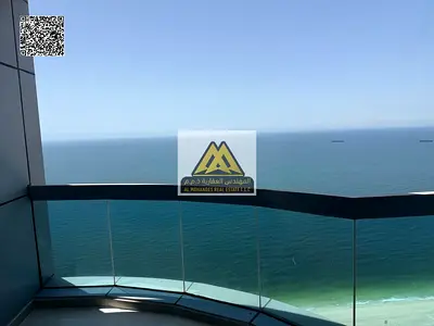 Luxury 2-Bedroom Apartment for Annual Rent in Ajman Corniche Towers | Sea View + 3 Bathrooms + Free Parking | First Row on the Beach