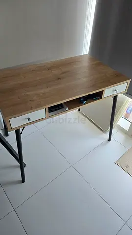 Wooden study desk with 3 drawers — good condition