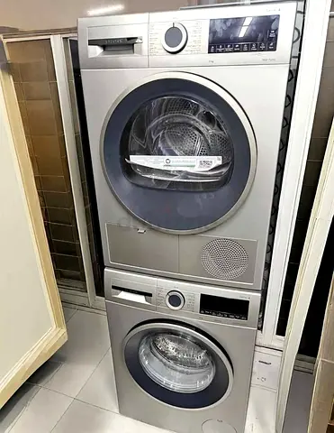 Bosch latest 9+9kg washer and dryer set - silver, front-load (good condition)