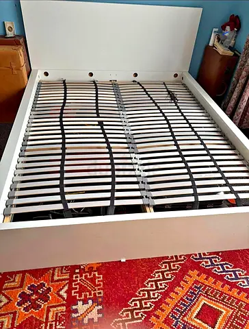 Ikea malm. King size bed with matttess and 2 storage drawers