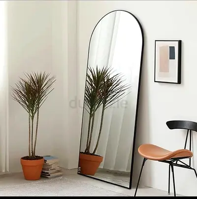Large Black Arch Full Length Floor Mirror 180cm x 70cm