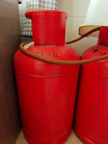 One Red LPG Gas Cylinders - Used, Good Working Condition