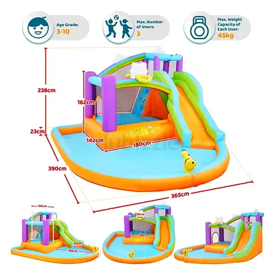 Megastar 6 In 1 Sunny Shine Bouncy Castle with Inflatable Trampoline/Water Slide 2.38mx 3.65mx  3.89