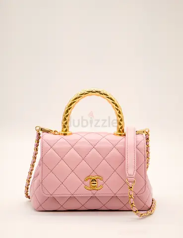 Light Pink Quilted Top-Handle Chain Shoulder Bag