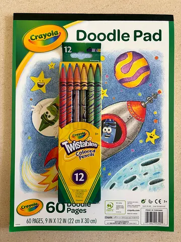 Crayola Doodle Pad and Box of 12 Twistables Colored Pencils BRAND NEW