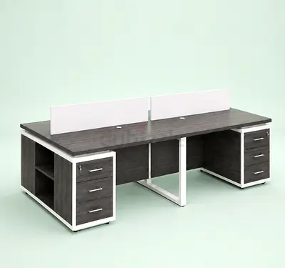 Custom Made 4-Person Workstation Desk – Modern Office Furniture