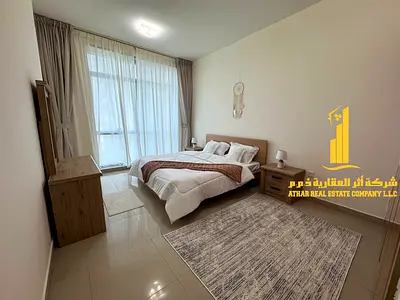 With a sea view. Luxurious one-bedroom apartment with a living room and balcony. Ajman Corniche. Fully furnished for monthly rent.