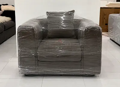 Brand New Single Grey Fabric Armchair