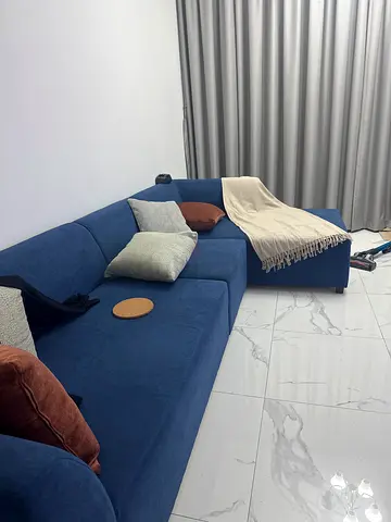 Blue Modular Fabric Sofa - 4-5 Seater Sectional
