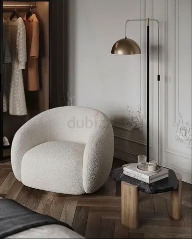Elegant sofa chair in Boucle Fabric for living room