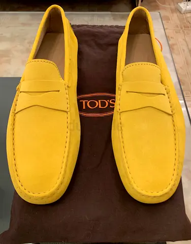 Original Tod’s Gommino Yellow Suede Loafers