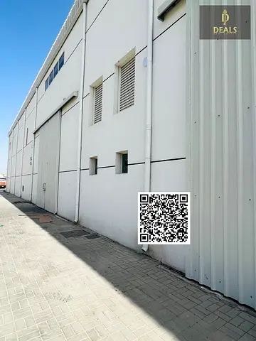 مستودع للإيجار في الجرف 3 بمساحة 3,800 قدم مربع مع كهرباء 50 كيلوواط – مناسب للتخزين والأنشطة الصناعية – 170,000 درهم