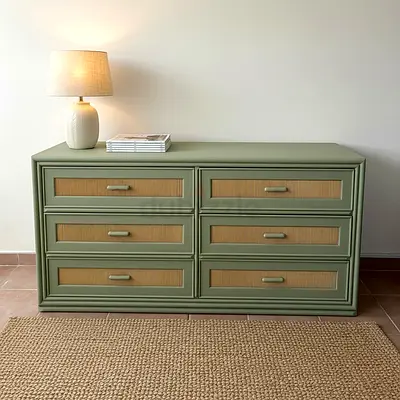 Hand Painted Dresser and Side Tables Set