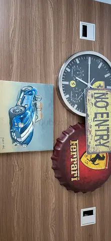 [URGENT SALE | CASH ONLY] Ferrari Clock, Ferrari Sign, No Entry Sign  Car Art