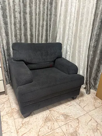 Comfortable Dark Grey Fabric Armchair