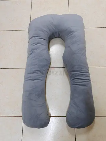 Full-body U-shaped Pregnancy/Support Pillow - Light Grey, Removable pillow cover