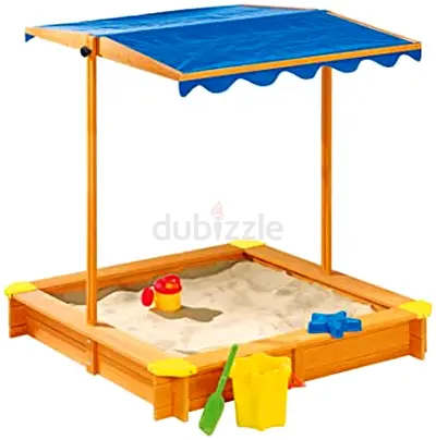 Brand New Playtive Junior Wooden Sandbox with Adjustable Sun Shade