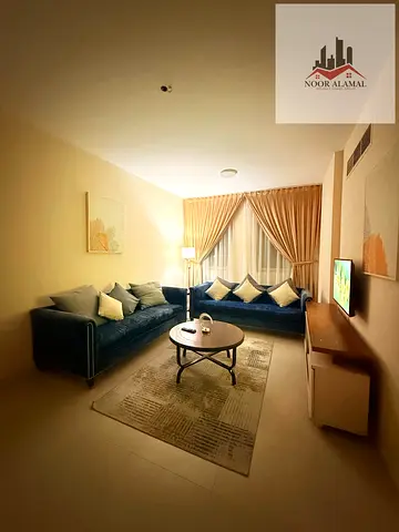 Sharjah, Al Majaz, one bedroom and living room, second occupant, furnished with super deluxe hotel-style furniture