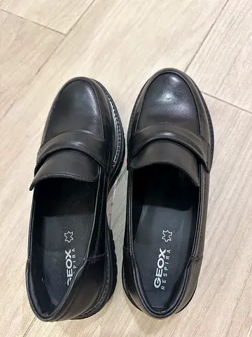Geox Respira Black Leather Loafers