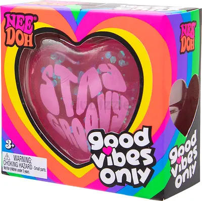 Nee Doh Good Vibes Only Heart Stress Ball / Squeezy Toy - New in Box