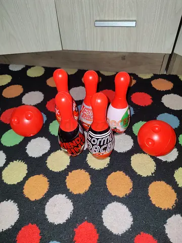 Lightning McQueen Plastic Bowling Set with Pins and Balls - Lightly Used