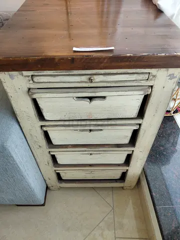 Solid Wood Rustic Cabinet with Four Drawers